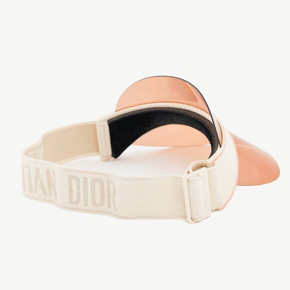 Christian Dior DiorClub V1U Matte Ivory Perspex & Cotton-Blend Jacquard Visor - Picture 4 of 7